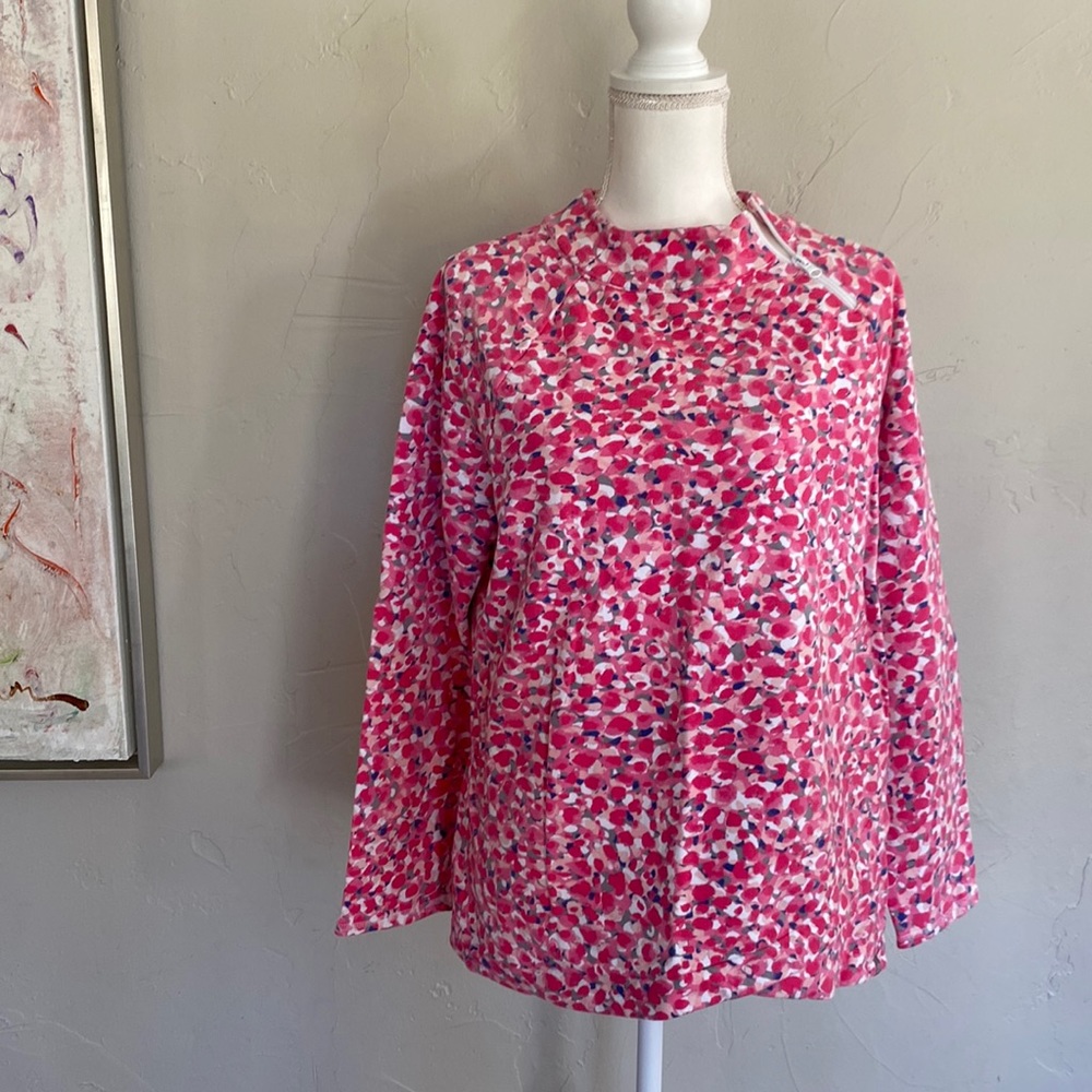 T by Talbots Pink Print Sweatshirt XL